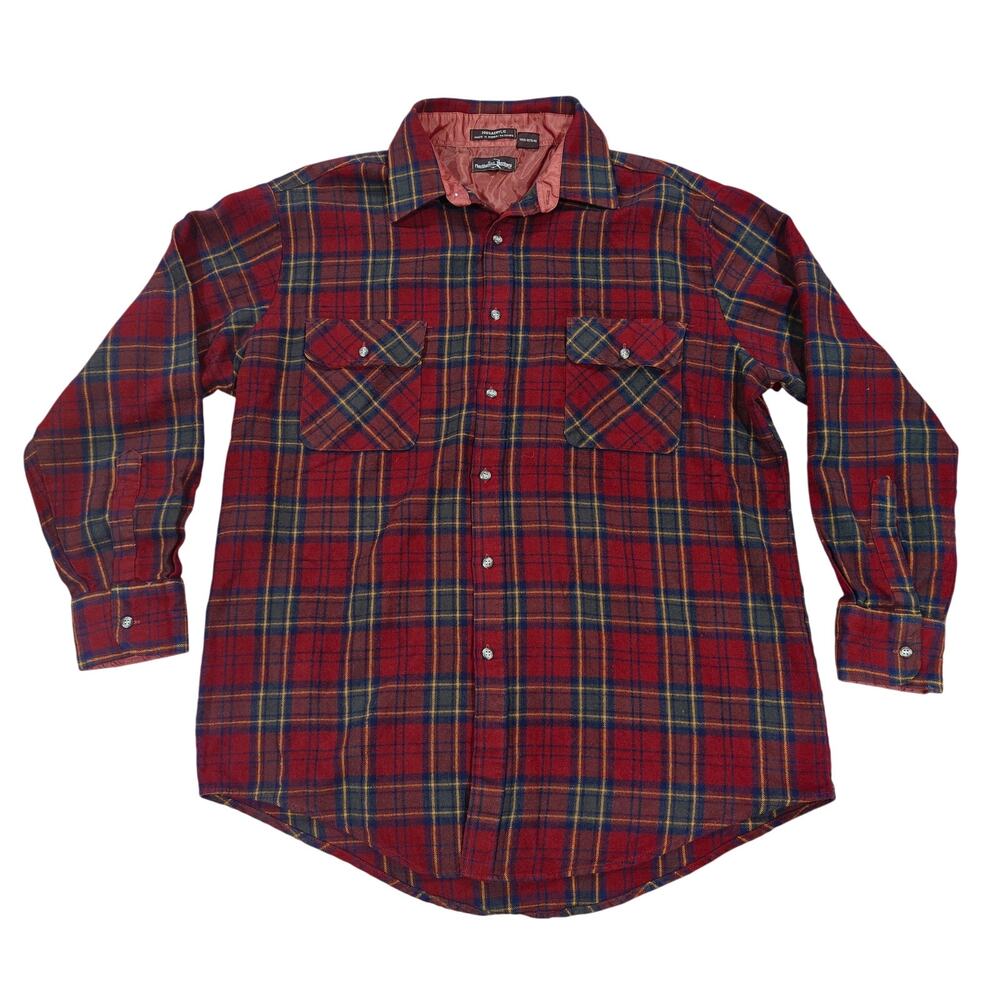 Northwest Territory Flannel Shirt Mens XLT Red Plaid Long Sleeves